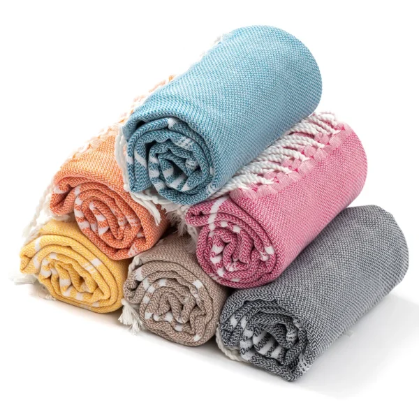Cotton Turkish Beach Towel – Soft, Quick-Dry, 90x180CM