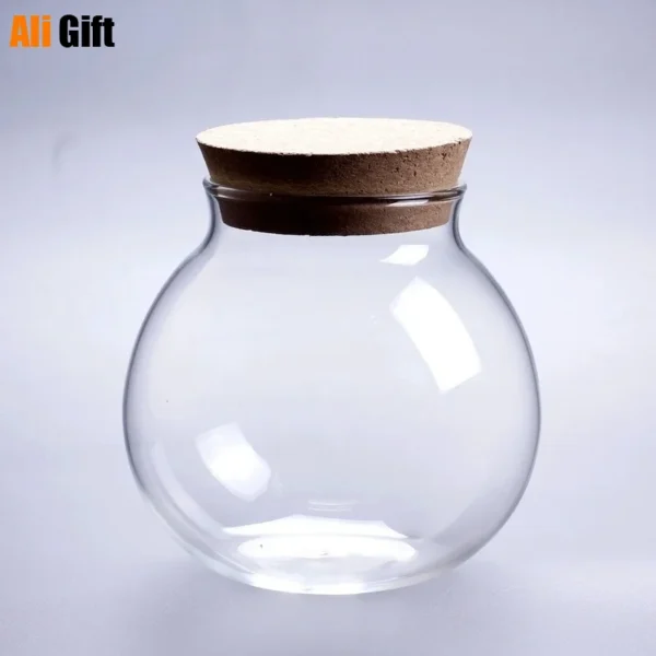 Micro Glass Bottle Vase with Wooden Lid – DIY Moss Jar