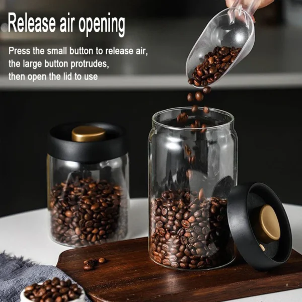 Coffee Bean Storage Container – Vacuum Seal Glass Jar