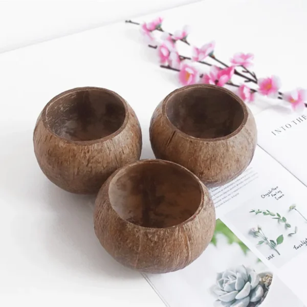 Natural Coconut Candle Bowl – Retro Home Decor