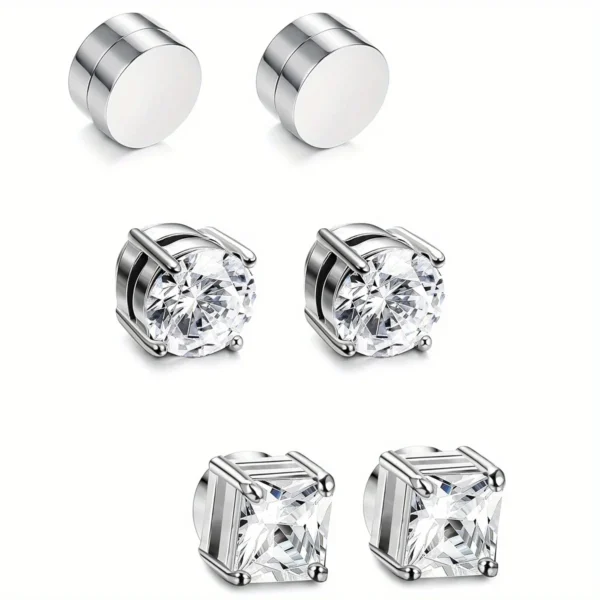 6MM Crystal Magnetic Stud Earrings Non-Piercing