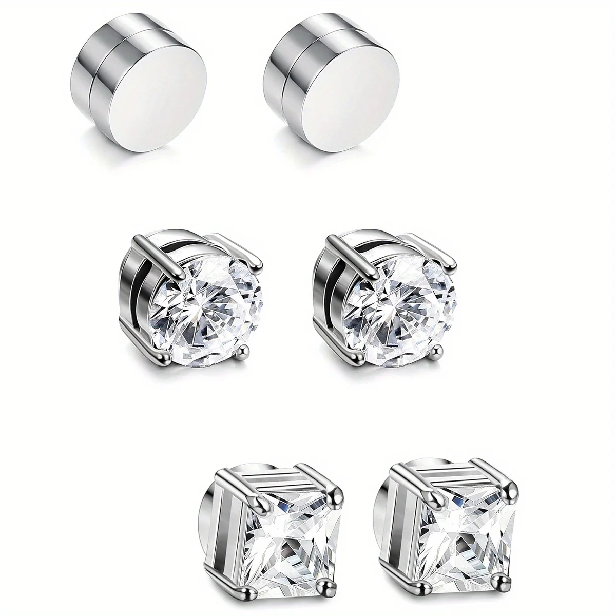 S598c58b8ca08430093091112476a1002V.webp 6MM Crystal Magnetic Stud Earrings Non-Piercing - Image 1