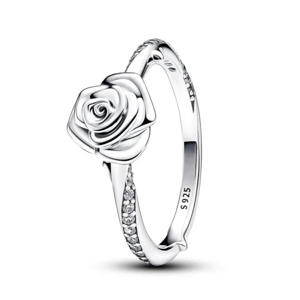 925 Silver Rose in Bloom Ring for Women