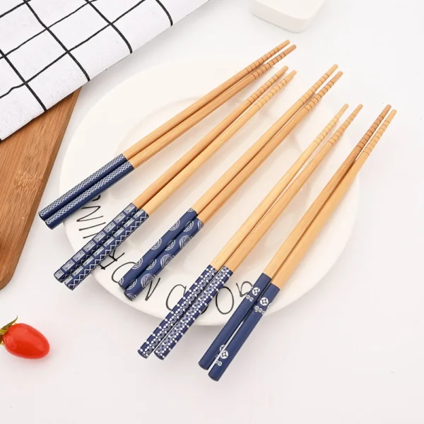 Reusable Bamboo Chopsticks Set 5 Pairs – Japanese Style