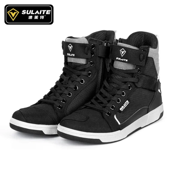 Men Motorcycle Boots Breathable Anti-Fall Riding Shoes