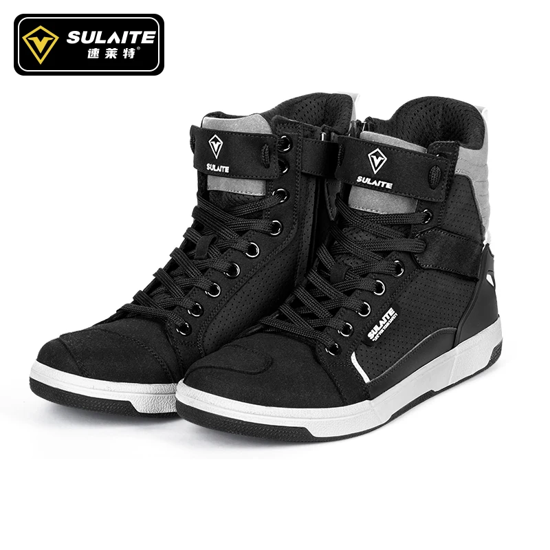 S816f03104db74678b33f4a19e4ee268d2.webp Men Motorcycle Boots Breathable Anti-Fall Riding Shoes - Image 1