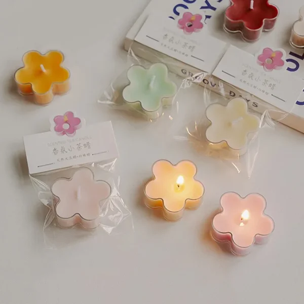 Flower Tea Light Candle – 4h Scented Soy Wax