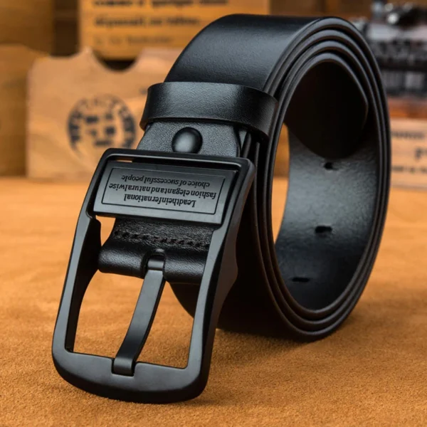Men’s PU Leather Belt with Black Pin Buckle