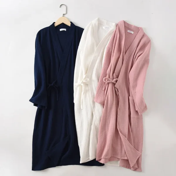Japanese Cotton Kimono Bathrobe – Couples Unisex