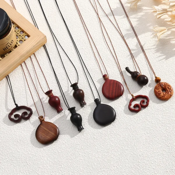 Wooden Water Bottle Pendant Necklace for Women
