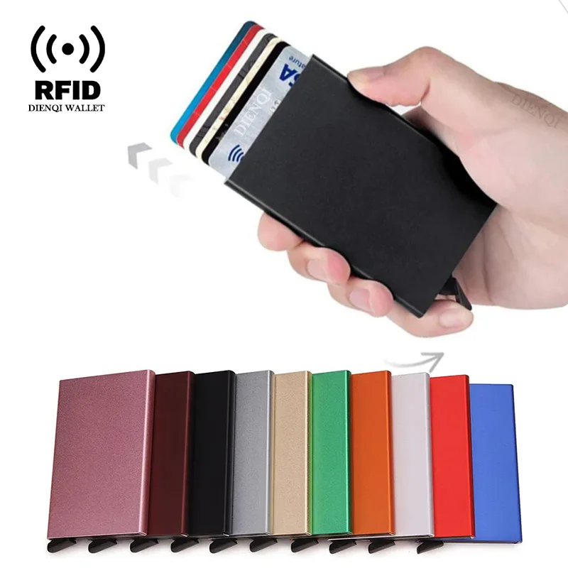 Sf77b4891636c4f93bec0262958de02b0R.webp RFID Metal Slim Wallet – Pop Up Card Holder - Image 1