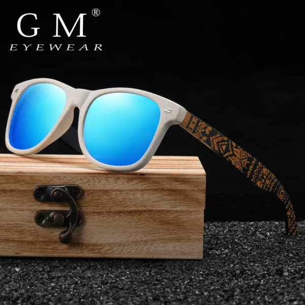 Natural Bamboo Polarized Sunglasses with Mirror Lenses