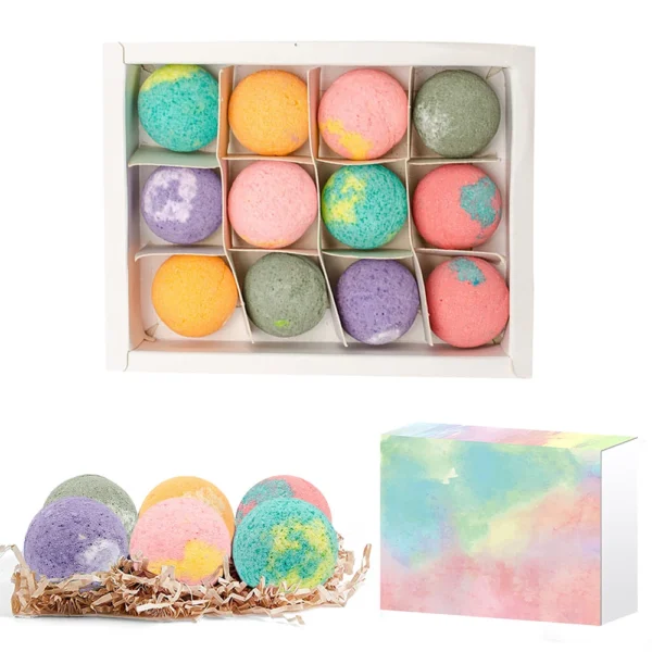 12pcs Organic Handmade Bath Bombs Gift Set