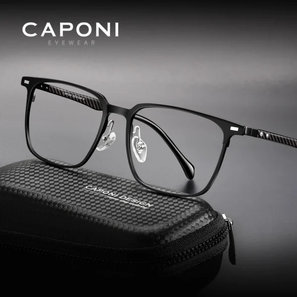 CAPONI Carbon Fiber Men Eyeglasses Frame J34621