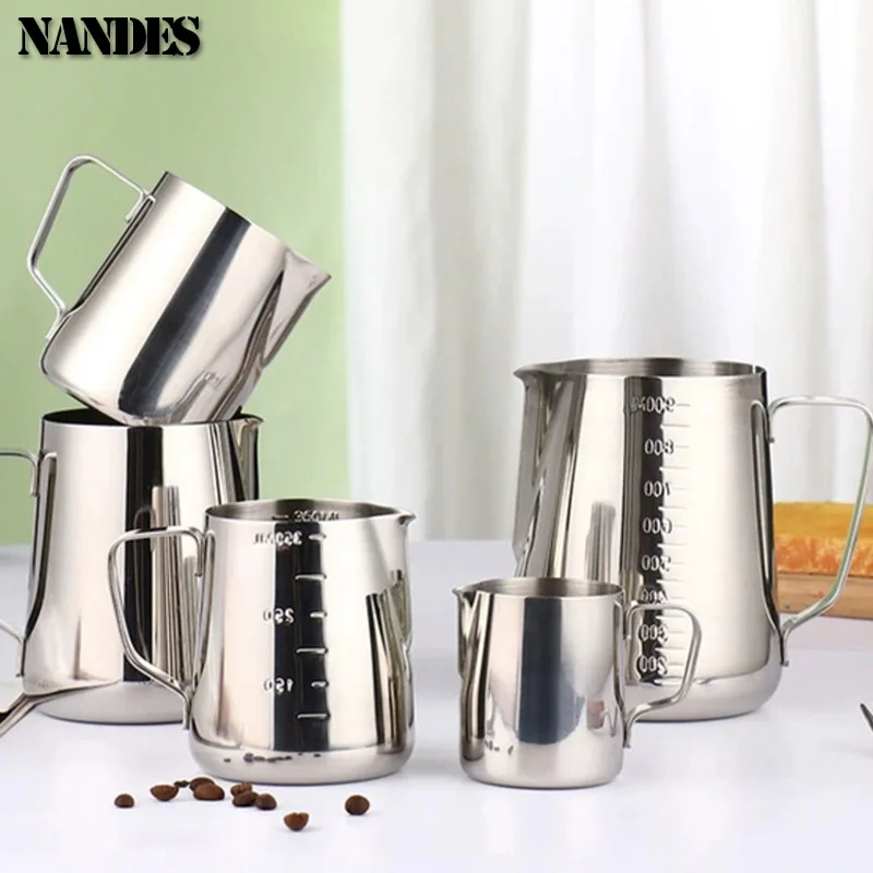 S0e7dd603bc91466581ee1e566768d9b14.webp Stainless Steel Milk Frother Jug - Image 1
