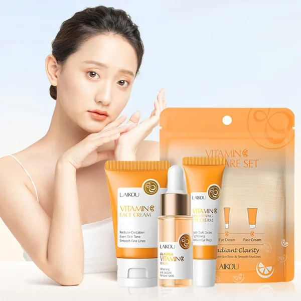 LAIKOU 3pcs Vitamin C Sakura Face Care Kit – Anti-Wrinkle