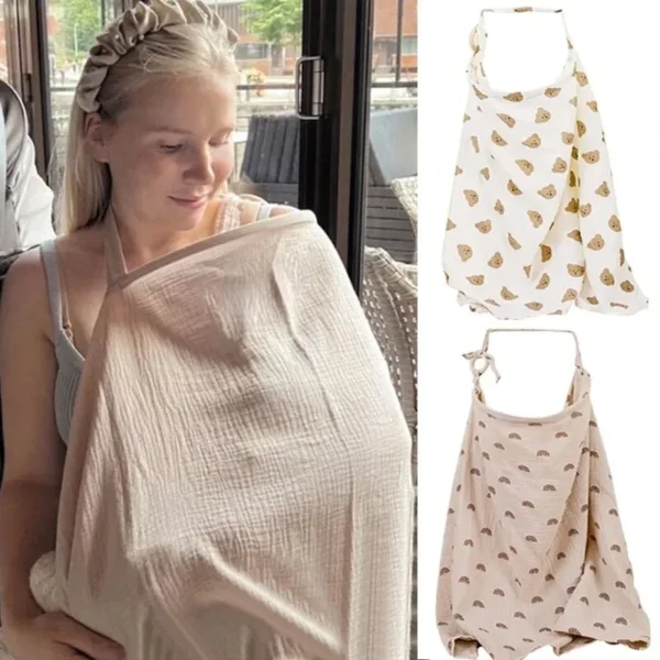 Breathable Baby Nursing Cover – Cotton Feeding Blanket