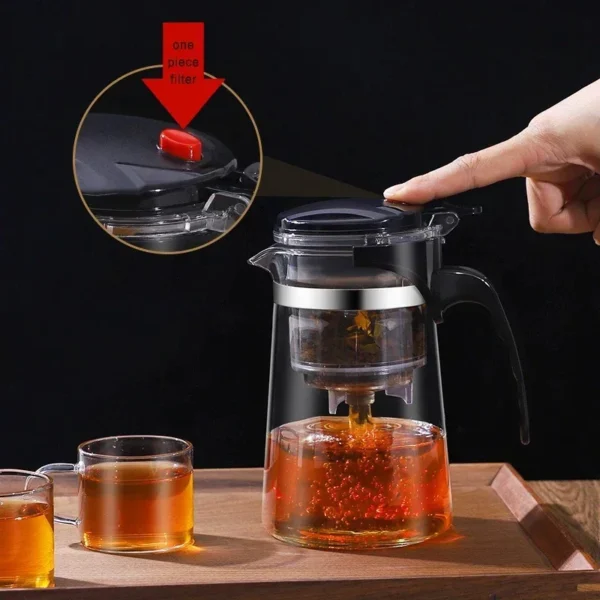 Glass Teapot with Built-In Filter – 500ml to 1800ml Capacity