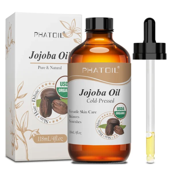 PHATOIL Organic Jojoba & Rosehip Seed Oil – Cold Pressed for Face, Hair, Skin & Nails (118ml)