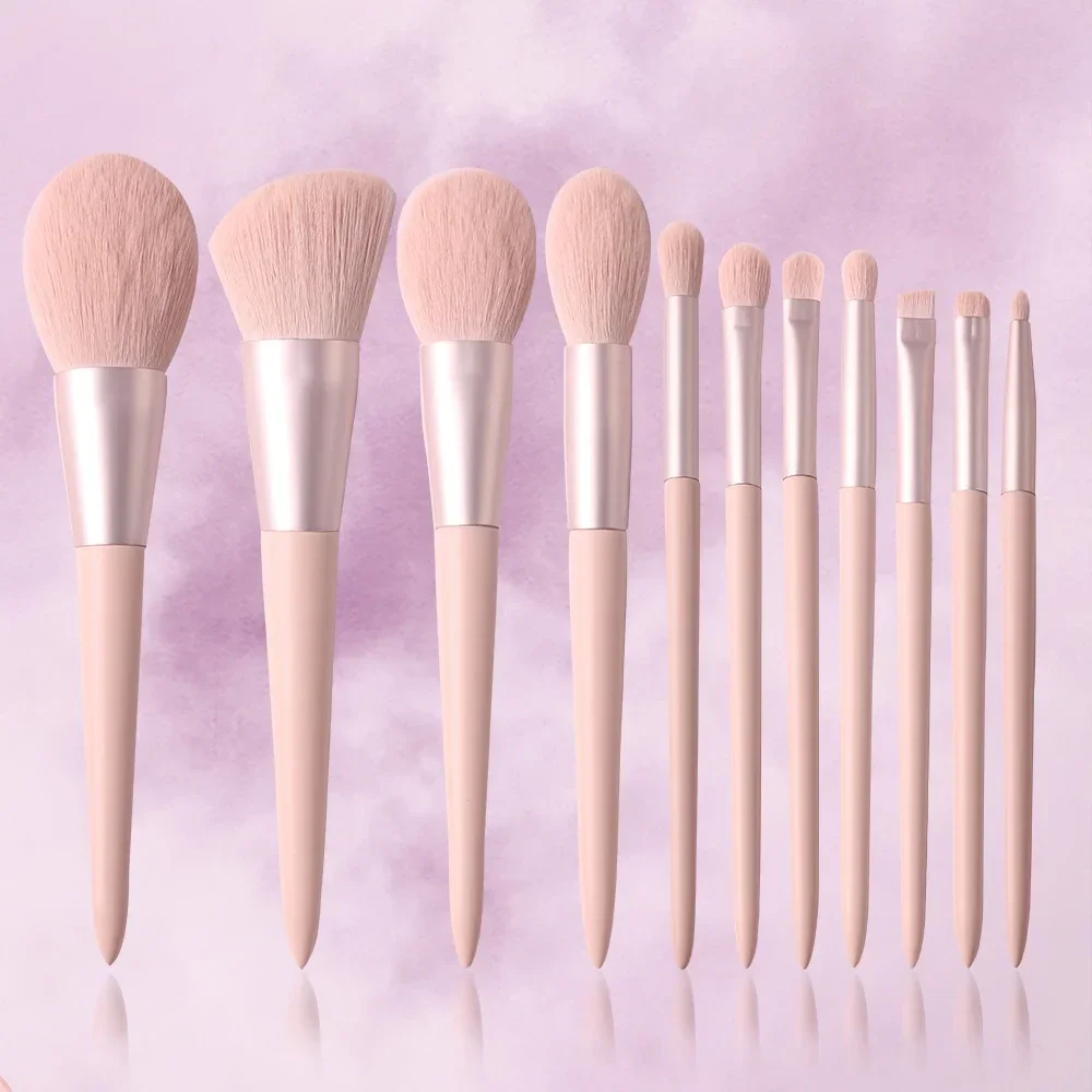 S9396dd03c8b84a089348dcb38a4769258.webp 11-Pcs Pink Makeup Brushes Set – Vegan Synthetic Hair - Image 1
