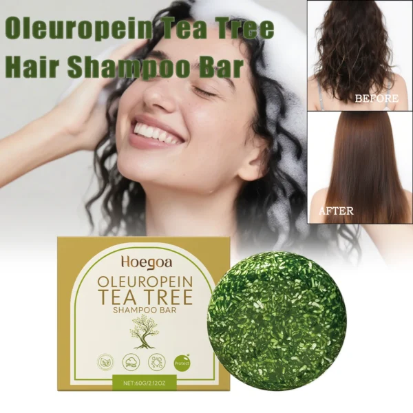 Herbal Tea Tree Shampoo Bar – Anti-Dandruff & Hair Repair 60g