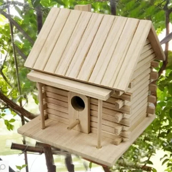 Wooden Birdhouse Nest Box – Indoor & Outdoor Decor