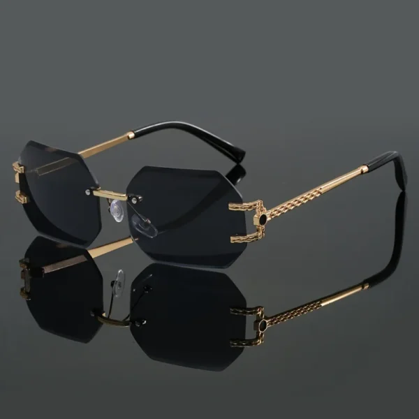 Frameless Retro Metal Sunglasses for Men & Women