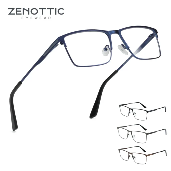 ZENOTTIC Men Titanium Alloy Square Glasses Frame