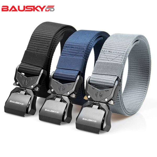 Quick-Release Tactical Belt - Casual, Youthful, Outdoor Sports Belt with Woven Nylon and a Buckle Closure