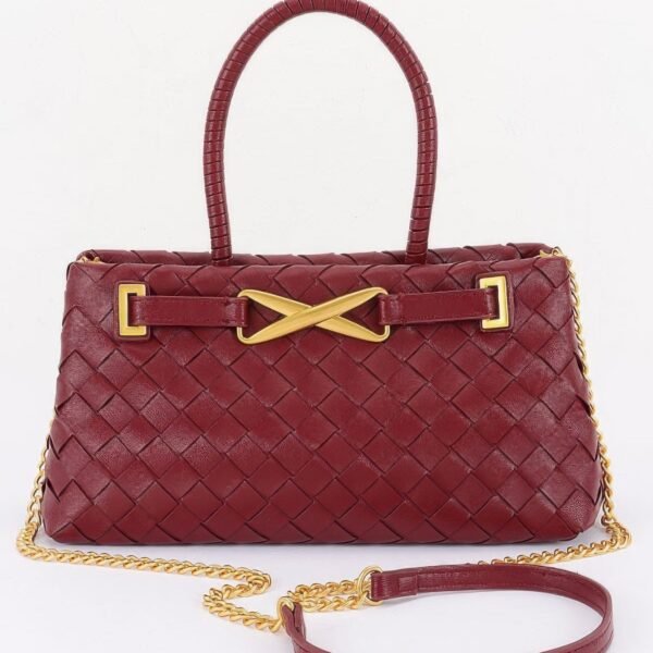 Women's Top Handle Bag Braided Vegan Leather BYMANYC ® New York CONTEMPORARY WOVEN STRUCTURED PURSE - New Collection