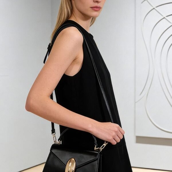 Women's Top Handle Bag Vegan Leather Flap BYMANYC ® New York CONTEMPORARY SLEEK STRUCTURED PURSE - New Collection